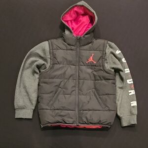 Black and Gray Quilted Hoodie Sweatshirt